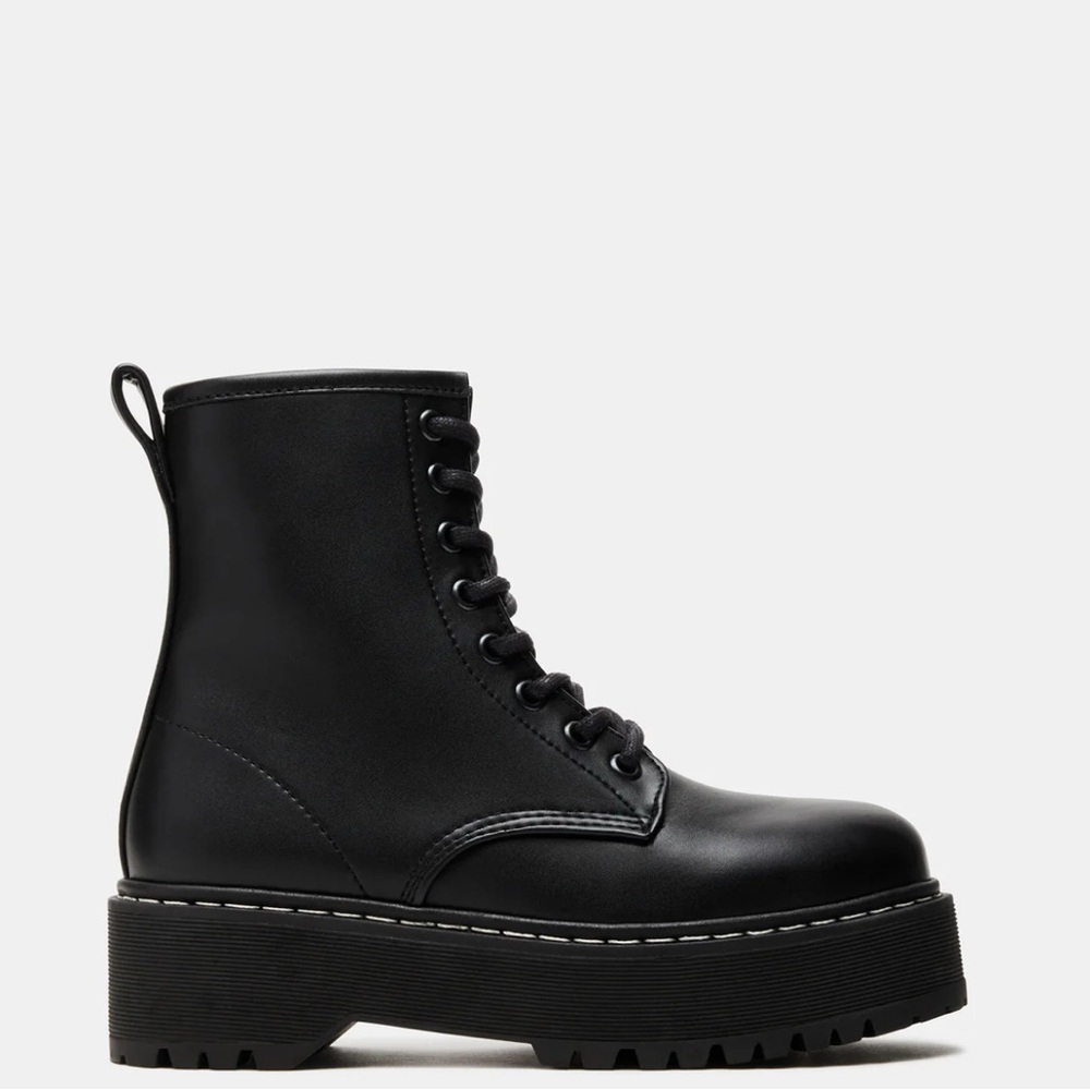 Steve Madden Black Bettyy Platform Combat Boots